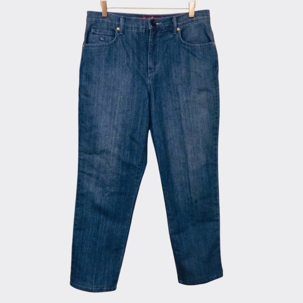 Gloria Vanderbilt Blue High Rise Stretch Tapered Jeans 10